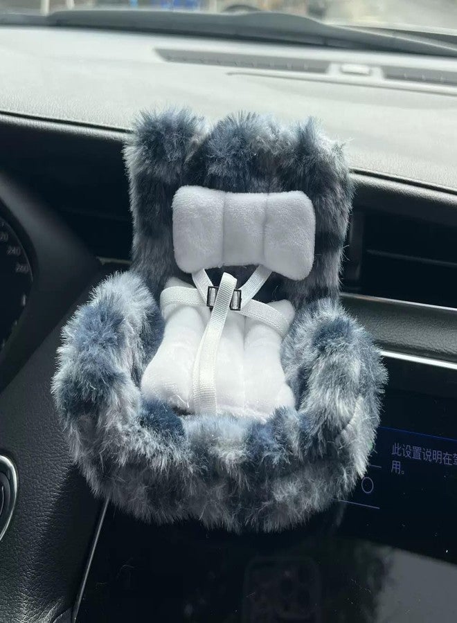 Ezcora Accessories for 10-17cm Dolls, Doll Car Seat with Clip onto Car Air Vent, Includes Seat Leg for Desktop Display (Gray Leopard) - Image 1